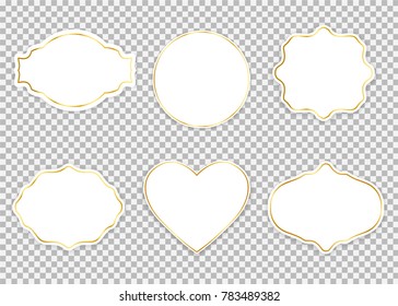 White frames isolated on transparent background. Vector illustration.