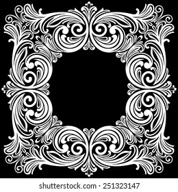 White  Frames on Black Background in retro style. Vector Version 