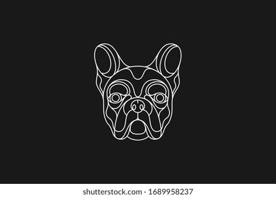 White Frech Bulldog vector illustration in portrait mode