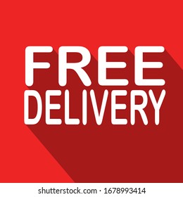 White free delivery   on red backgrounds.