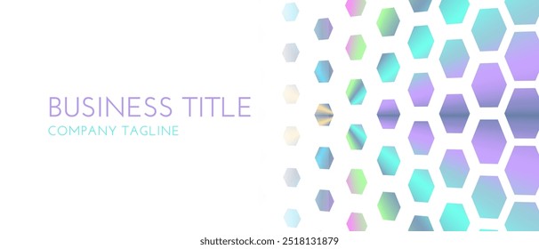 White Fresh Iridescent Hexagon Background Banner