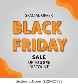 White Friday modern linear typography text illustration isolated on black background. vector illustration