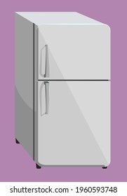  white fridge refrigrator vector illustration