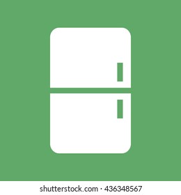 White fridge vector icon illustration