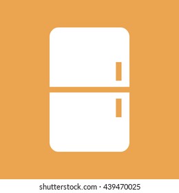 White fridge vector icon illustration