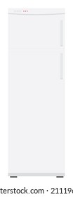 white fridge vector illustration with flat design 