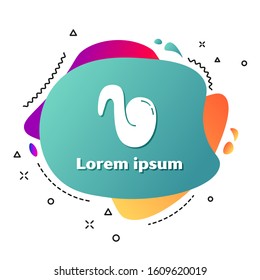 White Fried chicken wing icon isolated on white background. Abstract banner with liquid shapes. Vector Illustration