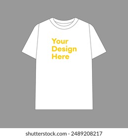 Weißes T-Shirt Vektorgrafik Mock-up für einfache Design-Präsentation