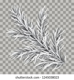 White frozen christmas twigs on the checked background. Eps 10 vector file.