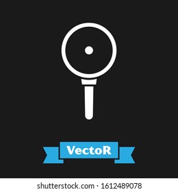 White Frying pan icon isolated on black background. Fry or roast food symbol.  Vector Illustration