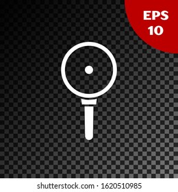 White Frying pan icon isolated on transparent dark background. Fry or roast food symbol.  Vector Illustration