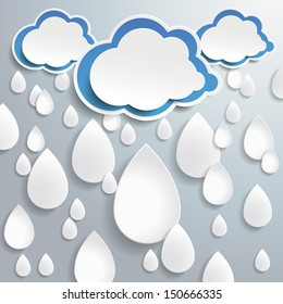 White full dropson the grey background. Eps 10 vector file.