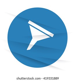 White Funnel icon label on wrinkled paper