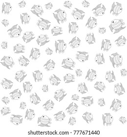 White funny fish seamless pattern