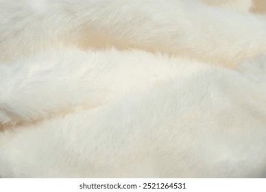 White fur texture background. White fur close up. Artificial white fur.