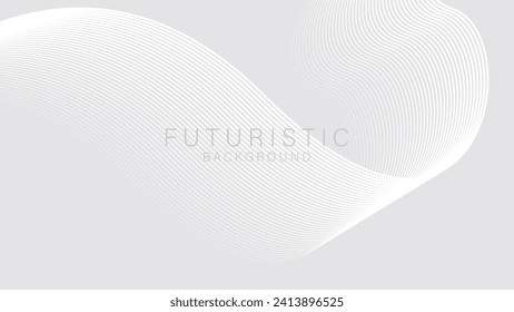 White Futuristic abstract background with minimalist line waves. Suitable for banners, wallpapers, presentations, posters. Vector illustration