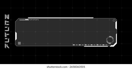 Ilustração vetorial de quadros de caixa de texto HUD Futurista Branco