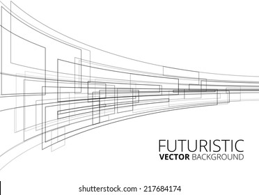 White Futuristic Sci-Fi Perpective Vector Background