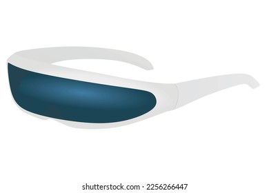 Gafas de sol blancas futuristas. ilustración vectorial