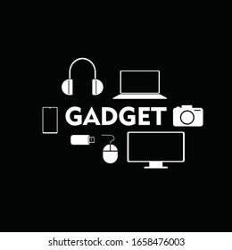 white gadget pack with black background