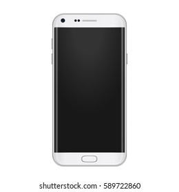 White gadget phone template, concept of mobile for showing your design, presentation application. Vector realistic illustration.