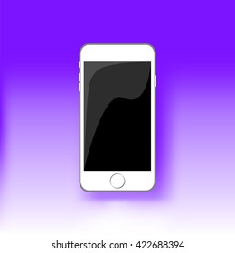 White gadget smartphone with black screen vector illustration smart phone style picture white smartphone icon white smartphone in smart phone style white smartphone pictogram white smart phone print