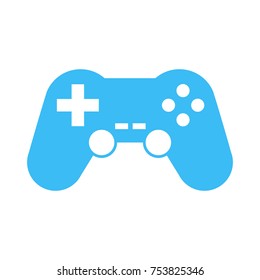 White game controller icon vector illustration. blue background