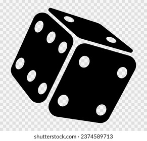 White game dice. Gambling with bets and throwing successful number casino won with cash prizes and possibility of large vector jackpot.