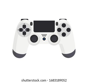 White gamepad with background. Vector illustration.