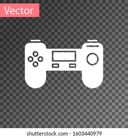 White Gamepad icon isolated on transparent background. Game controller.  Vector Illustration