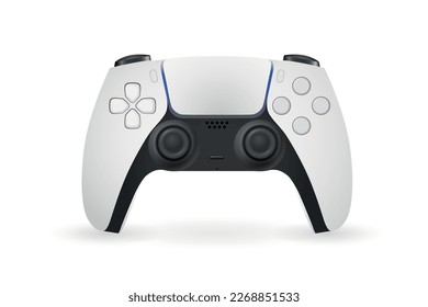 White gamepad isolated on white background. EPS10 vector illustration with simple gradients.