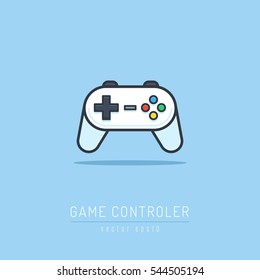 White gamepad, joypad controller icon vector illustration