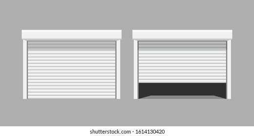 white garage doors on grey baclground