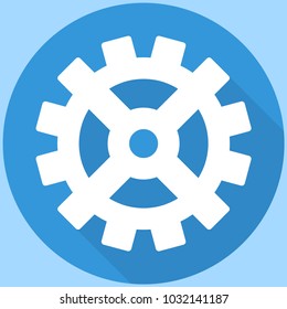 white gear. Blue Icon
