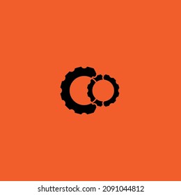 White gear icon creative design 2022