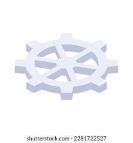White gear isometric icon 3d vector illustration