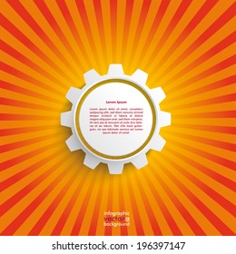 White gear with sun stripes and orange colors. Eps 10 vector file.