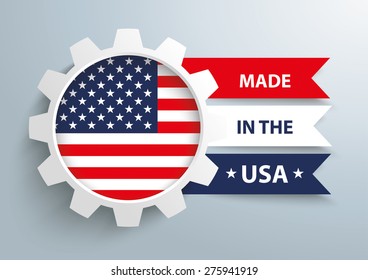 White gear with US-Flag. Eps 10 vector fie.