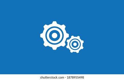 white gears icon on blue background.vector illustration.