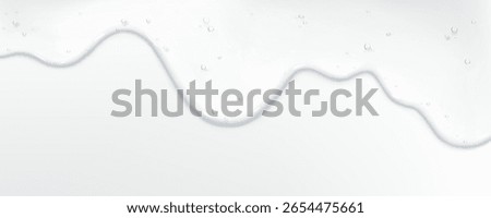 White gel liquid drip flowing down - viscous cosmetic cream texture, smooth glossy substance with wavy stream pattern for skincare product, beauty serum or moisturizer lotion advertising background.