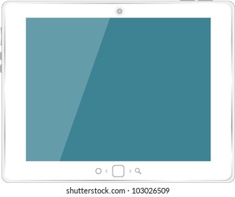 White generic tablet pc on white background