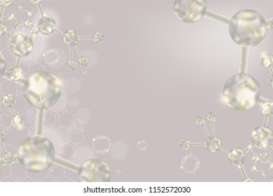White genetic concept background with space for text for cosmetic or healthcare, vector illustration.	