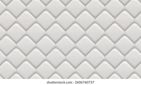 White geometric 3d background with squares or diamonds. White texture for decor or wallpaper