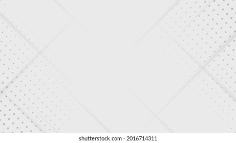 White Geometric Abstract Background With Dynamic Shadow And Minimal Halftone Pattern