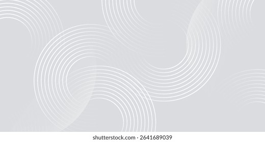 White geometric abstract background with lines effect decoration. Design element circles style concept for banner simple good modern art natural