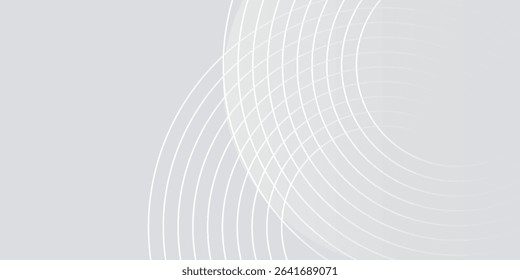 White geometric abstract background with lines effect decoration. Design element circles style concept for banner simple good