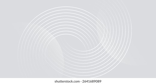 White geometric abstract background with lines effect decoration. Design element circles style concept for banner simple good modern