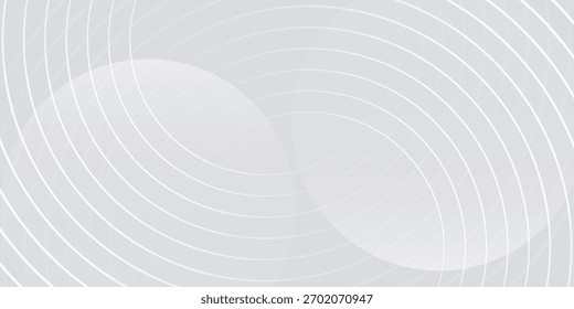 White geometric abstract background with lines effect decoration. Design element circles style concept neutral bright light