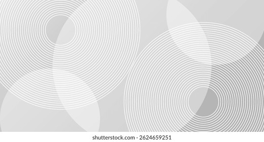 White geometric abstract background. Modern graphic design element circles style concept for banner