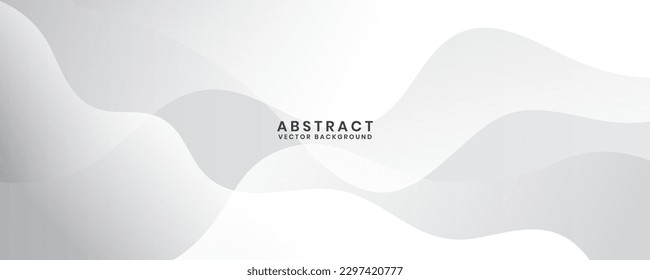 White geometric abstract background overlap layer on bright space with waves effect decoration. Graphic design element cutout style concept for banner, flyer, card, brochure cover, or landing page